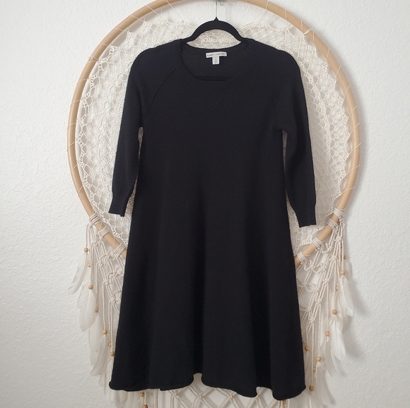 Autumn Cashmere 100% Pure Cashmere Swing Dress Minimalist Black Size S - Picture 1 of 9